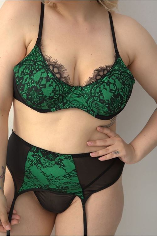 Büyük Beden Jartiyer Takım Balenli Fantezi Gecelik