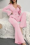 Sia Less Pembe İspanyol Kol Pamuklu Pijama Takımı 7051