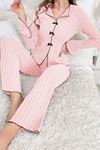 Sia Less Pembe Uzun Kollu Pamuklu Pijama Takımı 7103