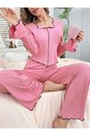 Sia Less  Pembe Uzun Kollu Pijama Takım 7133