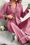 Sia Less Gül Kurusu Düğme Detaylı Pamuklu Pijama Takımı 7145