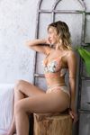 ÇİÇEKLİ BRALET SÜTYEN VE SLİP KÜLOT TAKIM EKRU (32056)