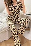 Sia Less Leopar Vahşi Şıklık Gömlek Model Pijama Takımı 7321