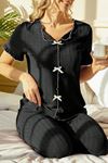 Sia Less Siyah Kısa Kollu Pamuklu Pijama Takımı 7337